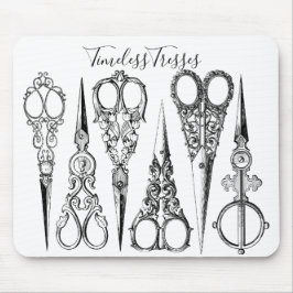 Viktorianska hårfrisörsaxar elegant musmatta
