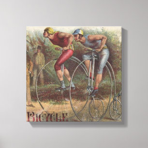 Viktorianska höghjul-cyklar canvastryck