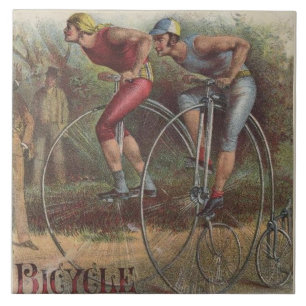 Viktorianska höghjul-cyklar kakelplatta