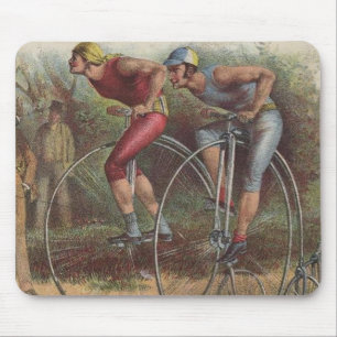 Viktorianska höghjul-cyklar musmatta