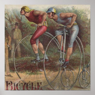 Viktorianska höghjul-cyklar poster