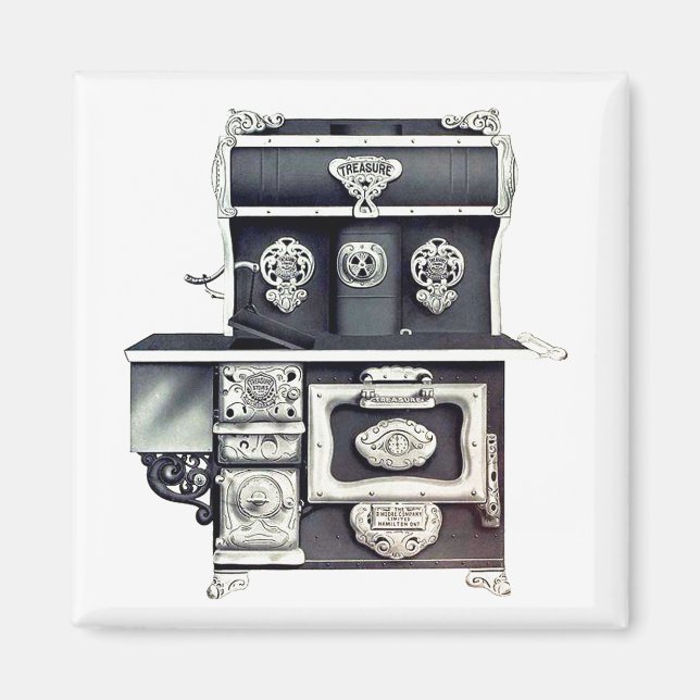 Viktorianska järn-stove svart och silver magnet (Framsidan)