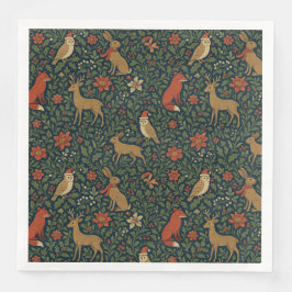 Viktorianska juldjur och botaniska djur pappersservett