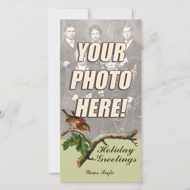 Viktorianska julfotopapport julkort (Framsida)