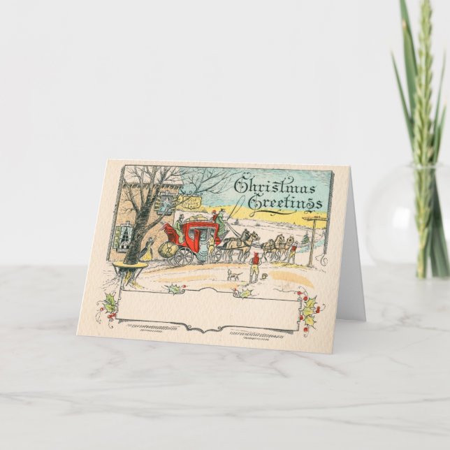 Viktorianska julhälsningar helgkort (Framsida)