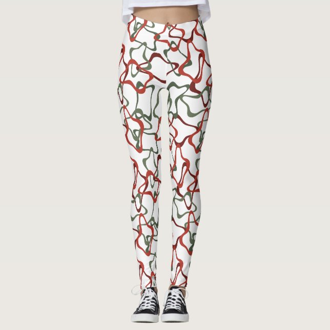 Viktorianska julpolygoner leggings (Framsida)
