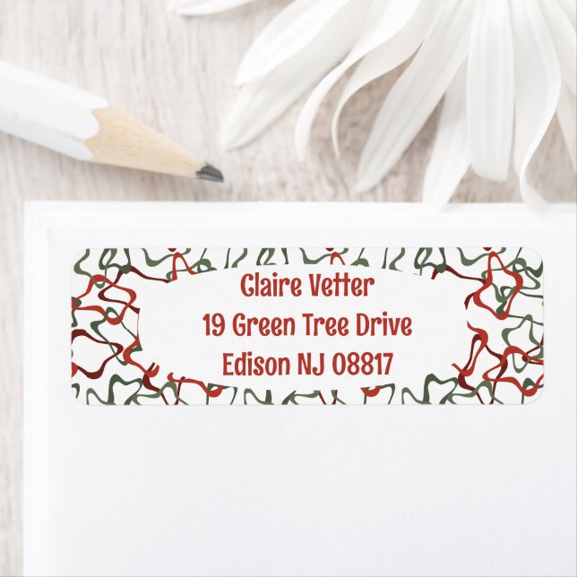 Viktorianska julpolygoner returadress etikett (Insitu)