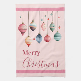 Viktorianska julprydnadsföremål Rosa Kökshandduk