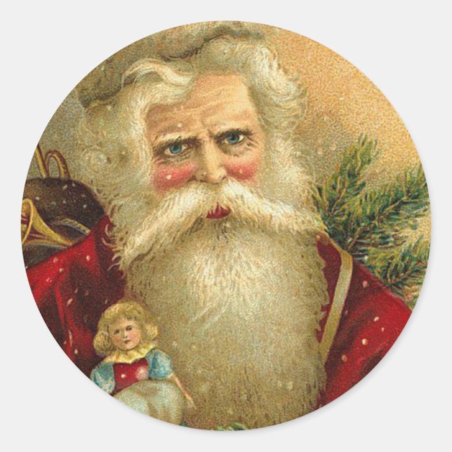 Viktorianska julstickers runt klistermärke (Framsida)