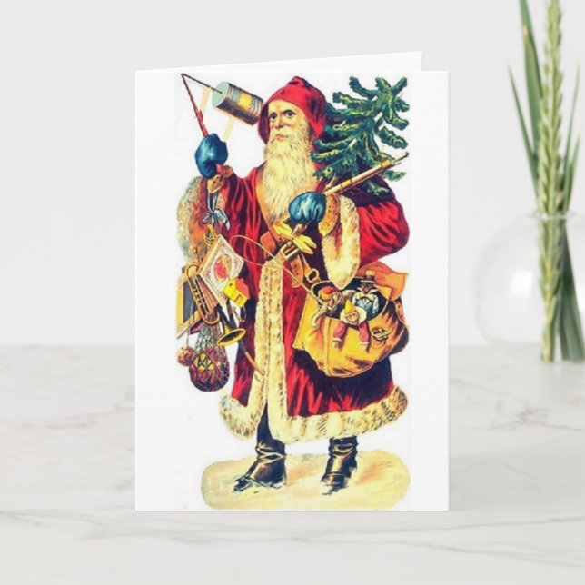Viktorianska jultomten Hälsning / anteckningskort (Framsida)