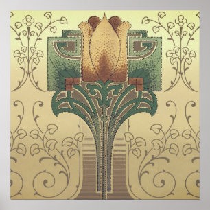 Viktorianska konst- och hantverksblommor poster