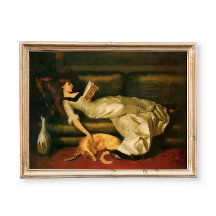 Viktorianska kvinnor som läser med Hund, Neutralt 