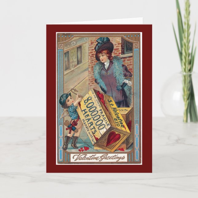 Viktorianska miljontals hjärtan Alla hjärtans dags Helgkort (Framsida)