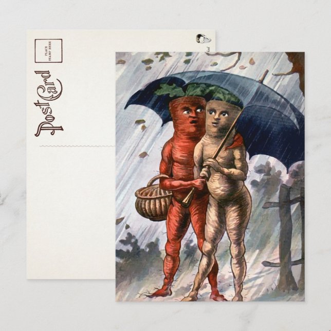 Viktorianska morötter i ryggmärgskort  vykort (Fram/baksida)