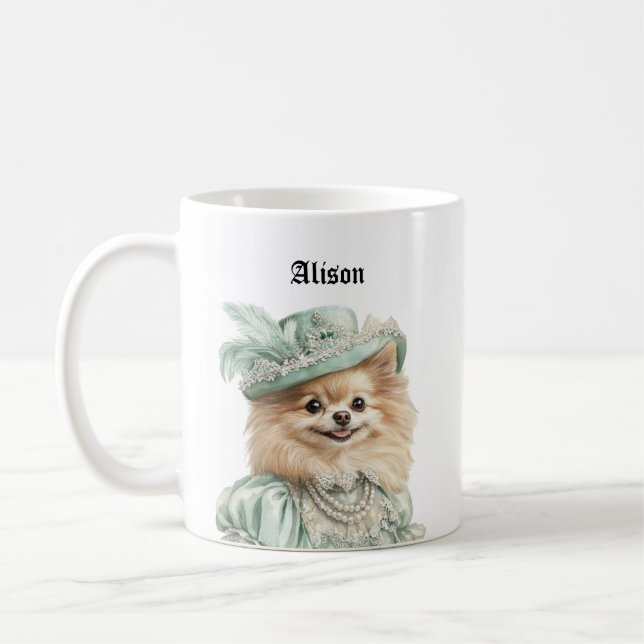 Viktorianska Pomeranian-muggar Kaffemugg (Vänster)