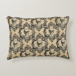 Viktorianska ramverk Döskallar Goth Skeleton Gothi Prydnadskudde