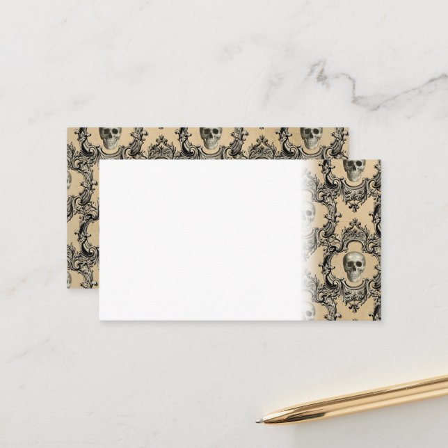 Viktorianska ramverk Döskallar Goth Skeleton Gothi Tidsbeställning Kort (Fram/Back In Situ)