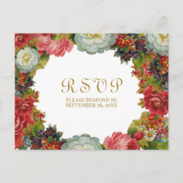 Viktorianska rosor Vintage blomster höstbröllop RS Vykort