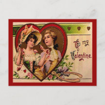 Viktorianska Valentineser Ett vykort