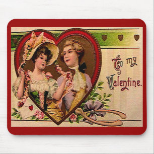 Viktorianska Valentineser, par musslor Musmatta