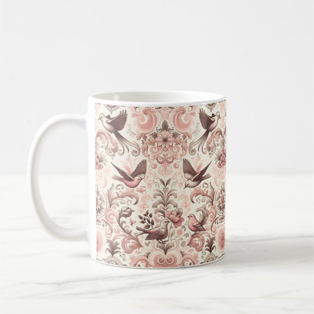 Viktorianska viary: A Pastel Rosa Garden Kaffemugg (Vänster)