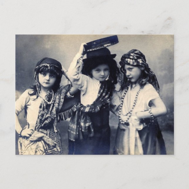 Viktorianska zigenarbarnvykort vykort (Framsida)