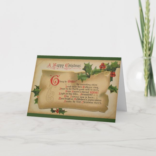Viktorianskt gloriskt till Guds julhälsningskort Helgkort (Framsida)
