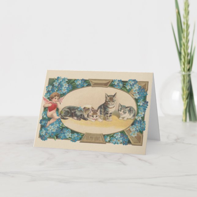 Viktorianskt gratulationskort för alla hjärtans da helgkort (Framsida)