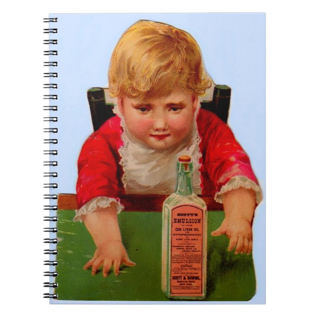 Viktorianskt handelskort: Scott's Emulsion Castor  Anteckningsbok (Framsidan)