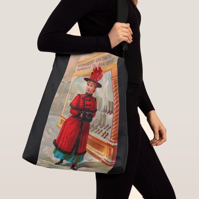 Viktorianskt handelskort: Specifikationer för träs Axelväska (Närbild)