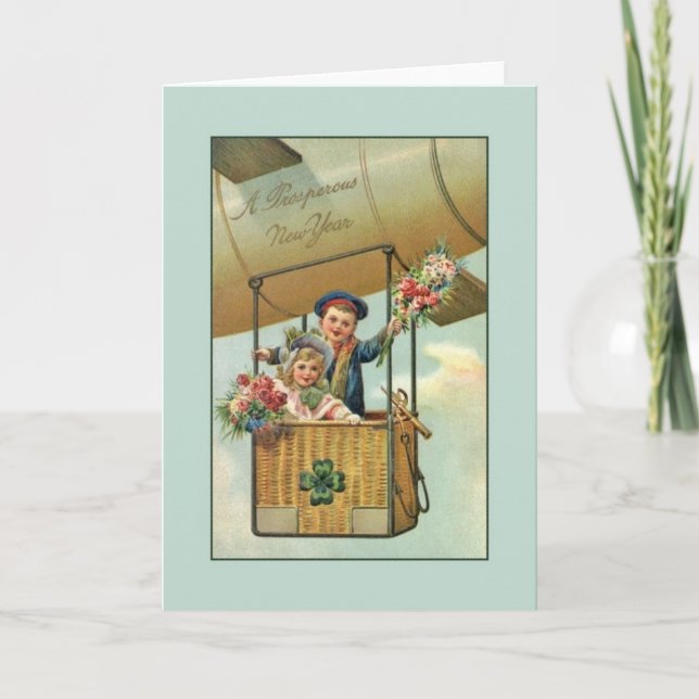 Viktorianskt irländskt hälsningskort helgkort (Framsida)