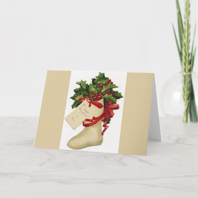 Viktorianskt jullägandekort helgkort (Framsida)