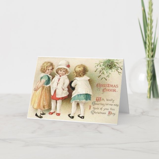 Viktorianskt jullekort helgkort (Framsida)