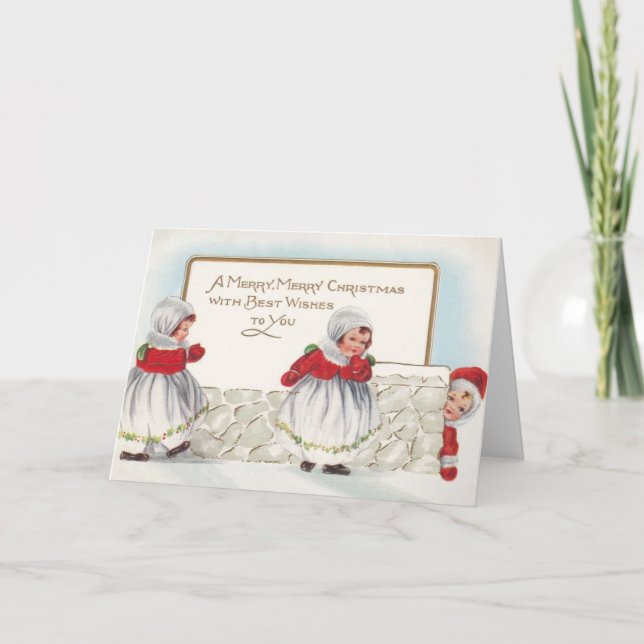 Viktorianskt jullekort helgkort (Framsida)