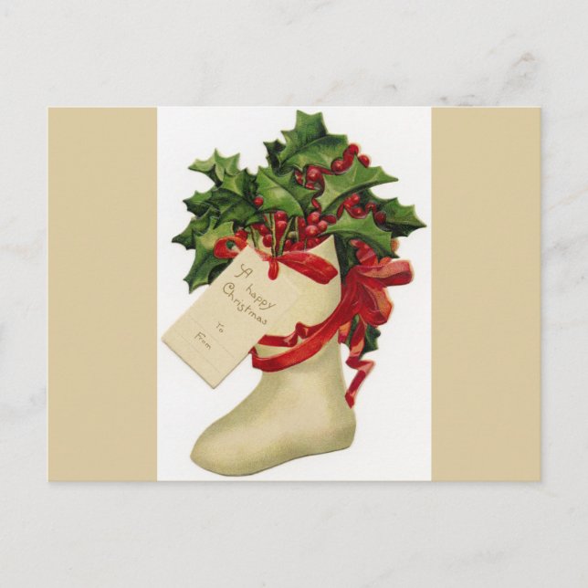 Viktorianskt vykort för julförråd (Framsida)