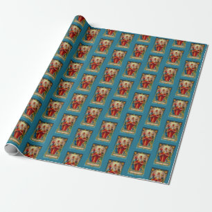 Viktorianvykort Magi Wisemen-presentfigursättning Presentpapper