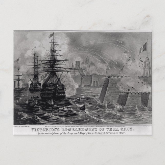 Viktorious Bombardment Vera Cruz Vykort (Framsida)