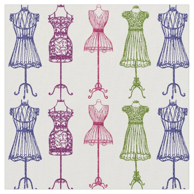 Viktoriska klädformulär tyg (Närbild)