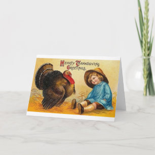Viktoriskt hälsningskort för Thanksgiving Helgkort