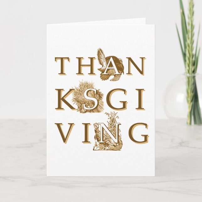 Viktoriskt hälsningskort för Thanksgiving Helgkort (Framsida)