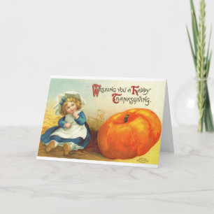 Viktoriskt hälsningskort för Thanksgiving Helgkort