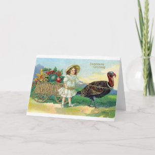 Viktoriskt hälsningskort för Thanksgiving Helgkort