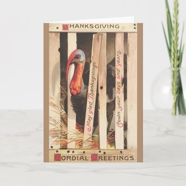 Viktoriskt hälsningskort för Turkiets Thanksgiving Helgkort (Framsida)