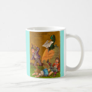 Viktoriskt handelskort: Edmund G. Burt bra-skor Kaffemugg