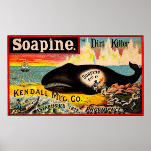 Viktoriskt handelskort Soapine the Dirt Killer Poster
