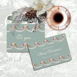 Viktoriskt Helgdag-kort för Blommigt-bladet Julkort