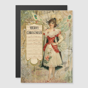Viktoriskt julfairy annnouncing Music Card