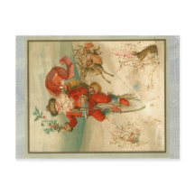 Viktoriskt Jultomten på höghjulscykeln