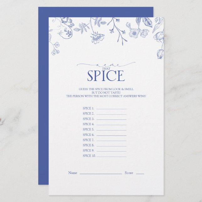 Viktoriskt spel för Fransk Blue & White Möhippa (Fram/baksida)