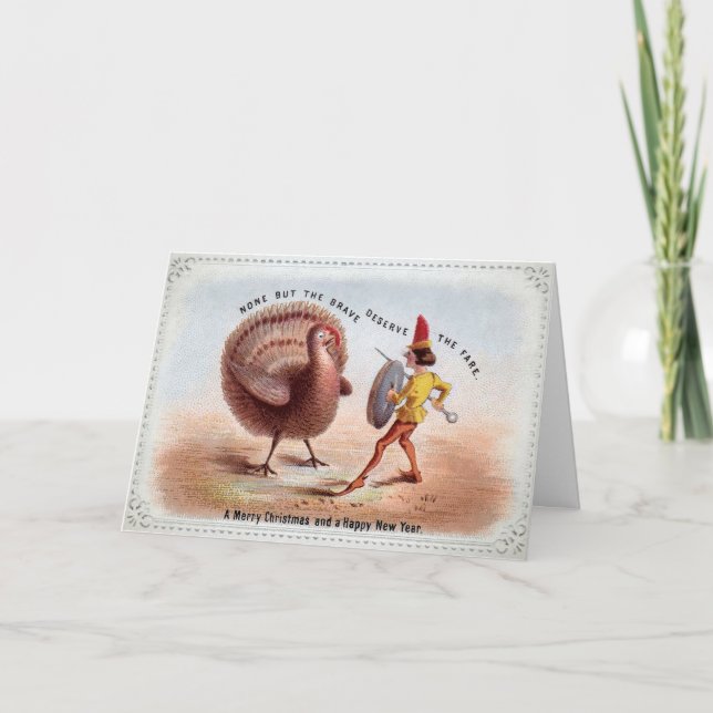 Viktoriskt turkiskt julkort helgkort (Framsida)